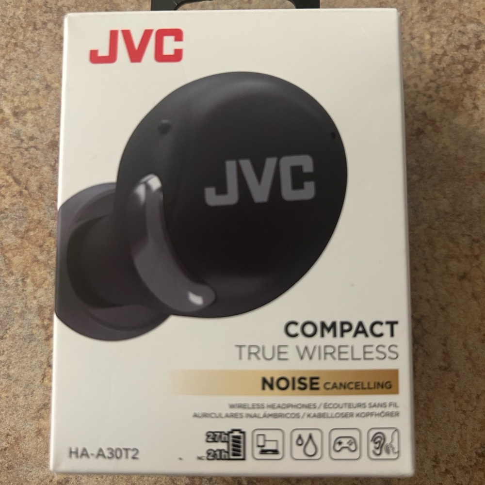 New in box JVC Compact True Wireless Headphones with Active Noise Cancelling
